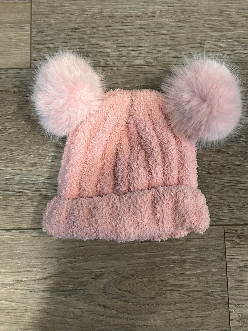 C.C Baby Light Pink Double Pom Pom Beanie